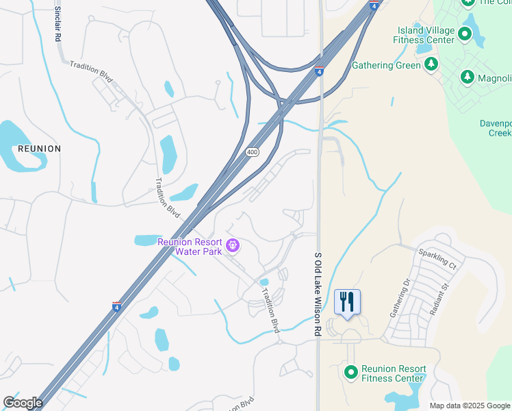 map of restaurants, bars, coffee shops, grocery stores, and more near 7620 Sandy Ridge Drive in Four Corners