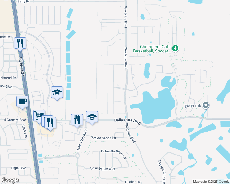 map of restaurants, bars, coffee shops, grocery stores, and more near 1152 Challenge Drive in Four Corners