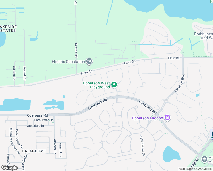 map of restaurants, bars, coffee shops, grocery stores, and more near 8190 Olive Brook Drive in Wesley Chapel