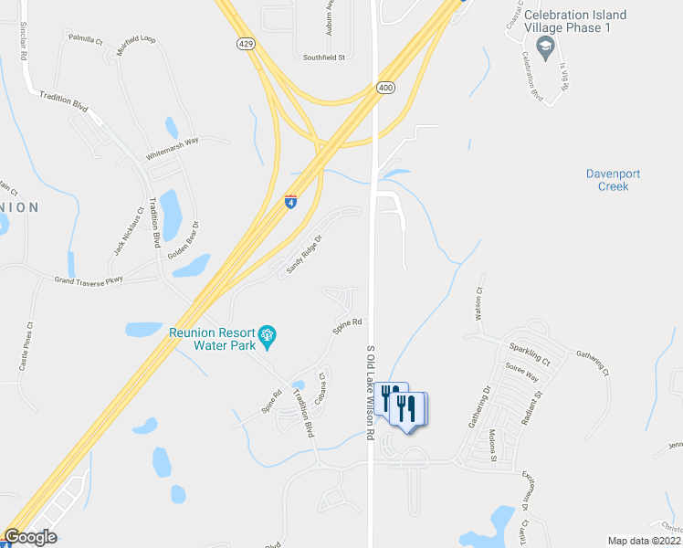 map of restaurants, bars, coffee shops, grocery stores, and more near 1104 Sunset View Circle in Four Corners