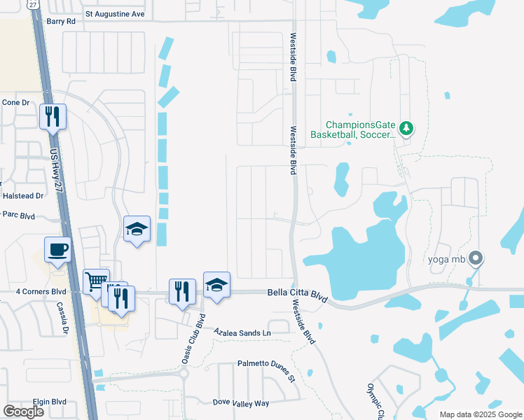 map of restaurants, bars, coffee shops, grocery stores, and more near 1152 Challenge Drive in Four Corners