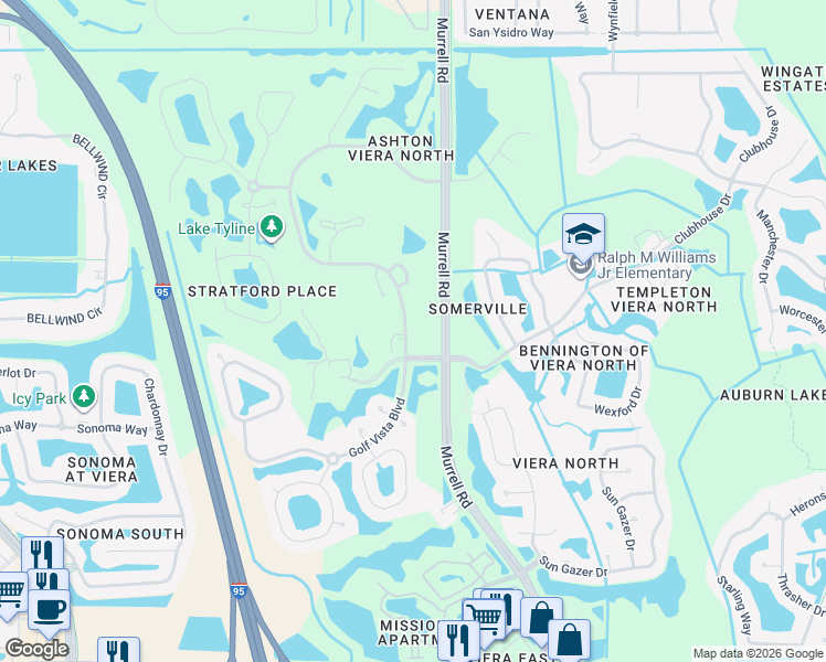 map of restaurants, bars, coffee shops, grocery stores, and more near in Brevard County