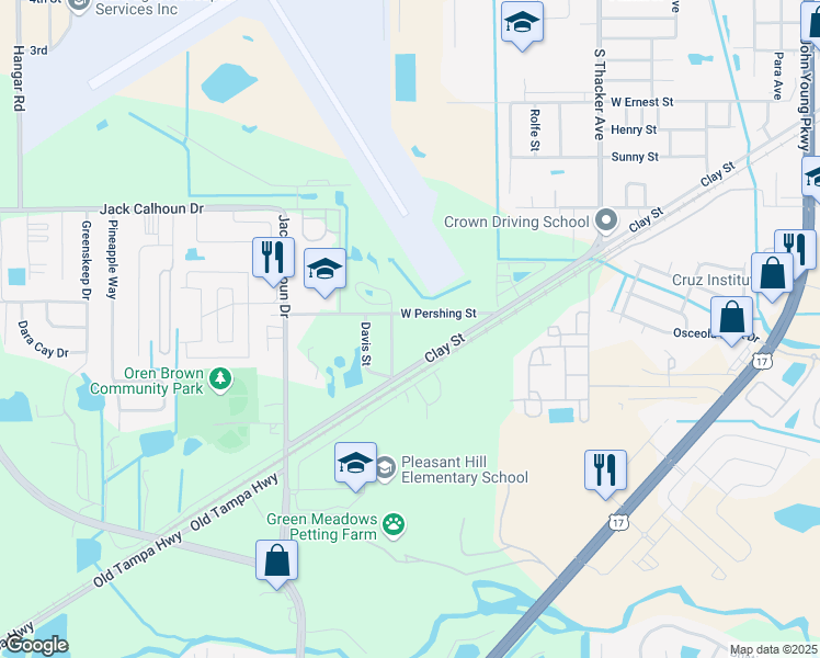 map of restaurants, bars, coffee shops, grocery stores, and more near 1131 Dawes Avenue in Kissimmee