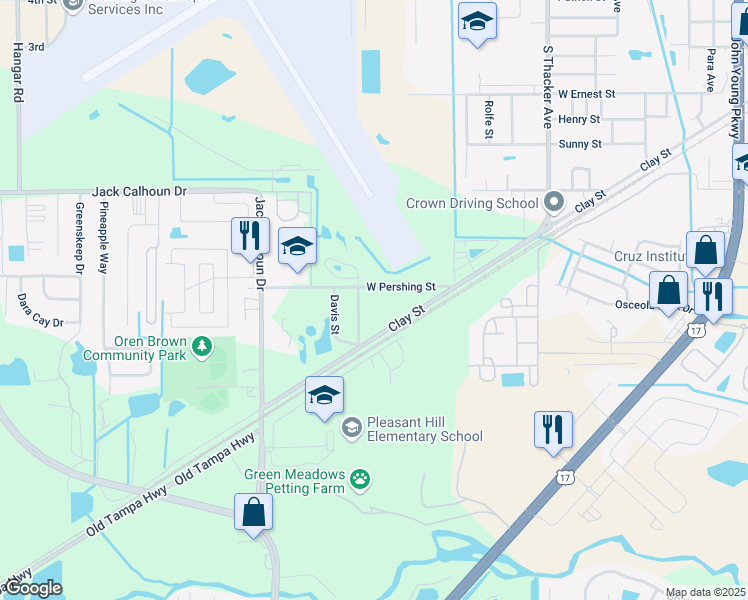 map of restaurants, bars, coffee shops, grocery stores, and more near 1131 Dawes Avenue in Kissimmee