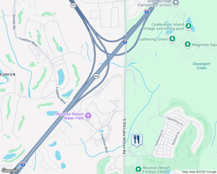 map of restaurants, bars, coffee shops, grocery stores, and more near 1104 Sunset View Circle in Four Corners