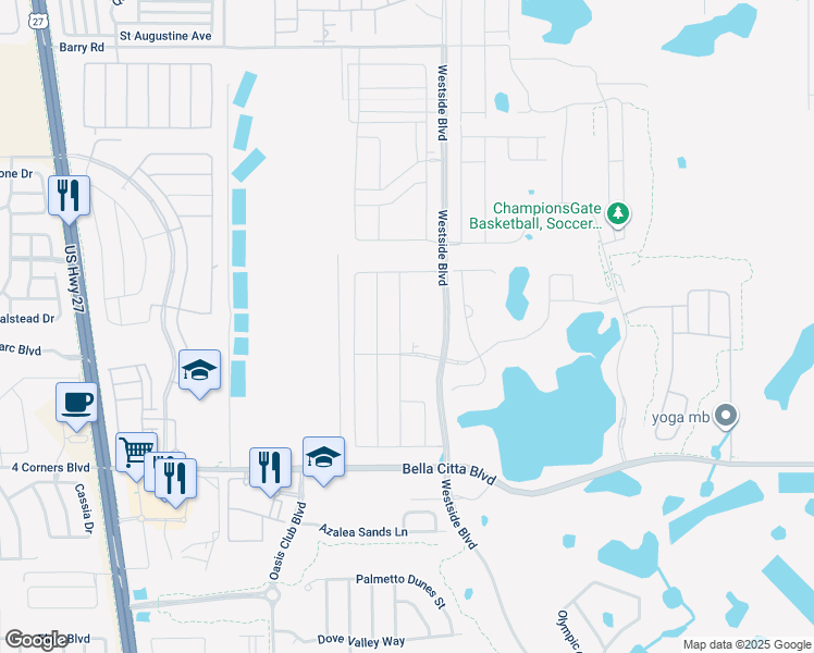 map of restaurants, bars, coffee shops, grocery stores, and more near Challenge Drive in Four Corners