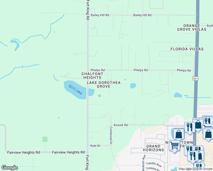 map of restaurants, bars, coffee shops, grocery stores, and more near 8331 Angela Court in Zephyrhills
