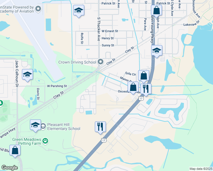 map of restaurants, bars, coffee shops, grocery stores, and more near 1311 Greenbrook Avenue in Kissimmee