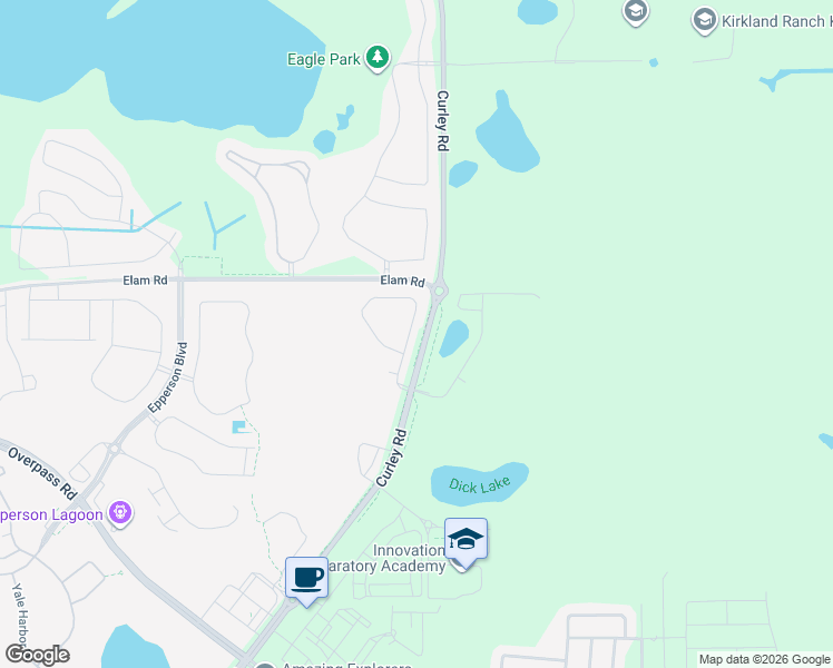 map of restaurants, bars, coffee shops, grocery stores, and more near 32505 Turtle Grace Loop in Wesley Chapel