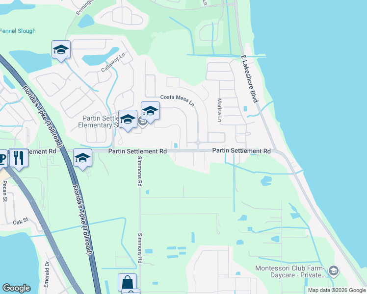 map of restaurants, bars, coffee shops, grocery stores, and more near 2875 Partin Settlement Road in Kissimmee