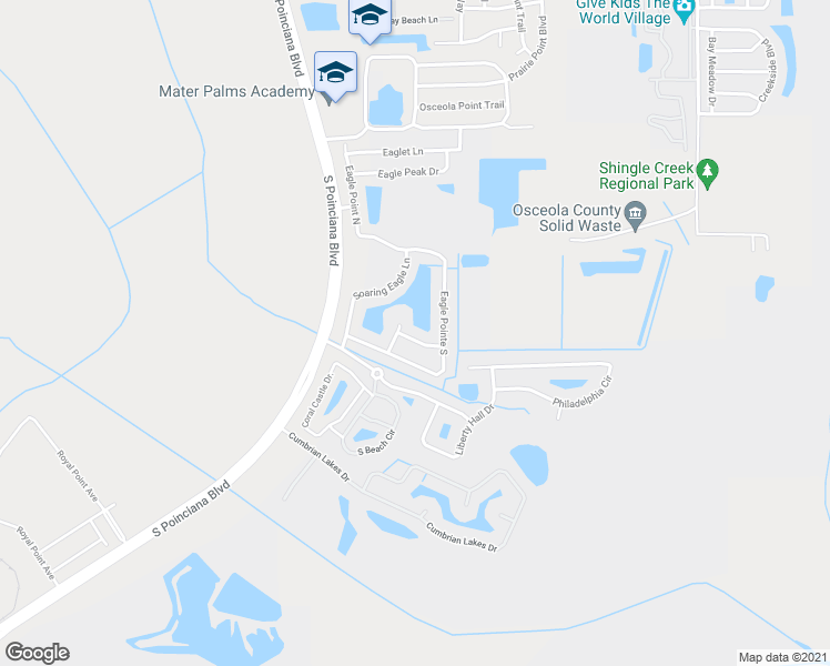 map of restaurants, bars, coffee shops, grocery stores, and more near 4613 Falcon Avenue in Kissimmee