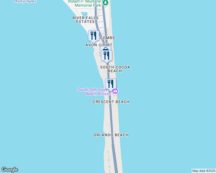 map of restaurants, bars, coffee shops, grocery stores, and more near in Brevard County