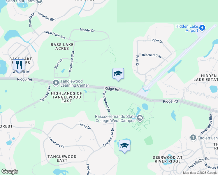 map of restaurants, bars, coffee shops, grocery stores, and more near in Pasco County