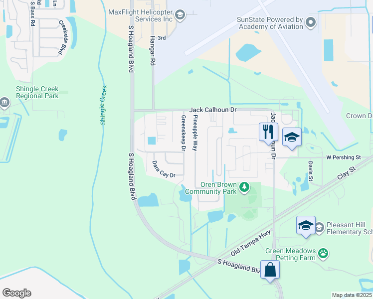 map of restaurants, bars, coffee shops, grocery stores, and more near 1089 Greenskeep Drive in Kissimmee