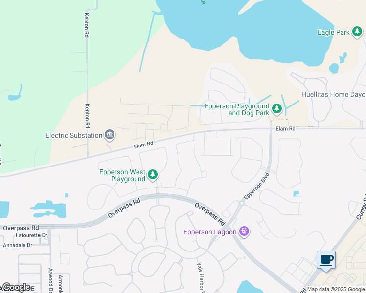 map of restaurants, bars, coffee shops, grocery stores, and more near 31530 Elam Road in Wesley Chapel