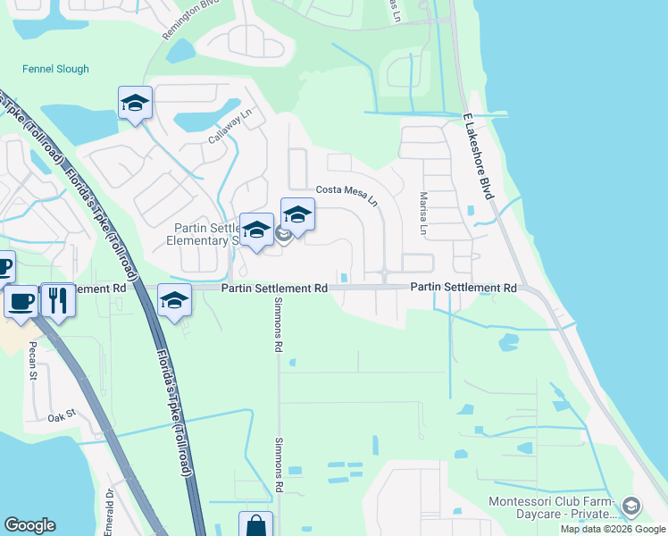 map of restaurants, bars, coffee shops, grocery stores, and more near 2875 Partin Settlement Road in Kissimmee