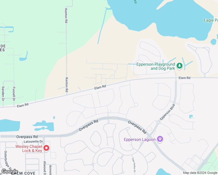 map of restaurants, bars, coffee shops, grocery stores, and more near 9098 Forge Breeze Loop in Wesley Chapel