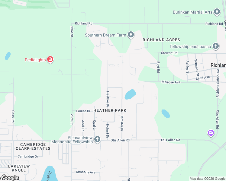 map of restaurants, bars, coffee shops, grocery stores, and more near 39602 Marigold Lane in Zephyrhills