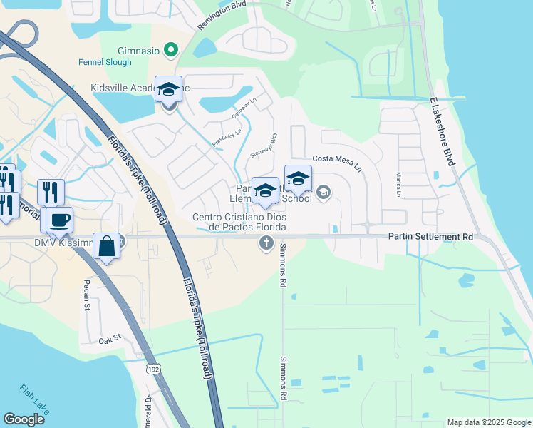 map of restaurants, bars, coffee shops, grocery stores, and more near 2426 Remington Boulevard in Kissimmee