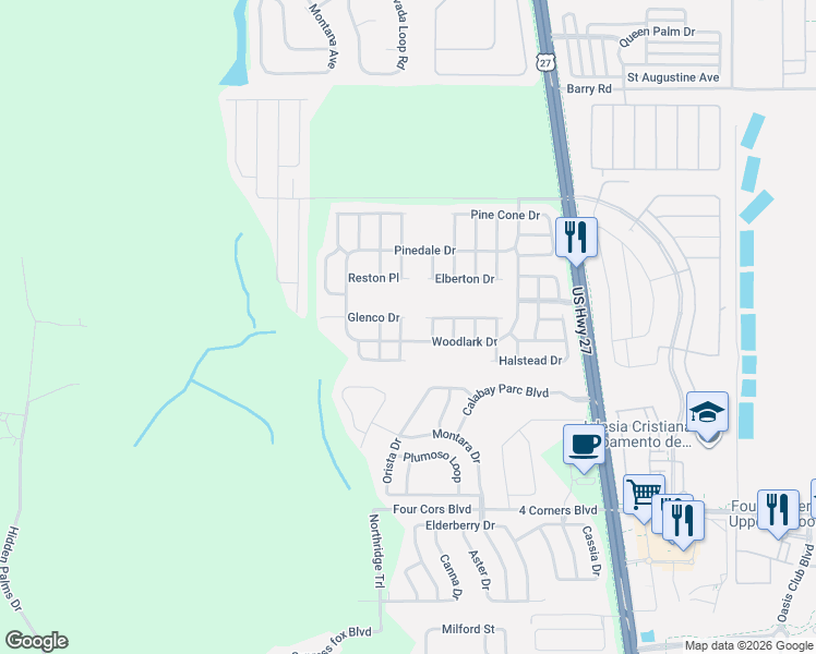 map of restaurants, bars, coffee shops, grocery stores, and more near 404 Westscott Drive in Davenport