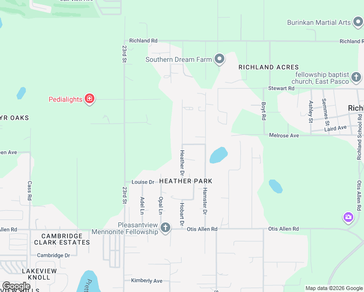 map of restaurants, bars, coffee shops, grocery stores, and more near 8439 Heather Drive in Zephyrhills