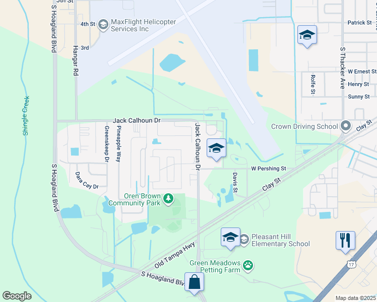 map of restaurants, bars, coffee shops, grocery stores, and more near 135 Stetson Terrace in Kissimmee