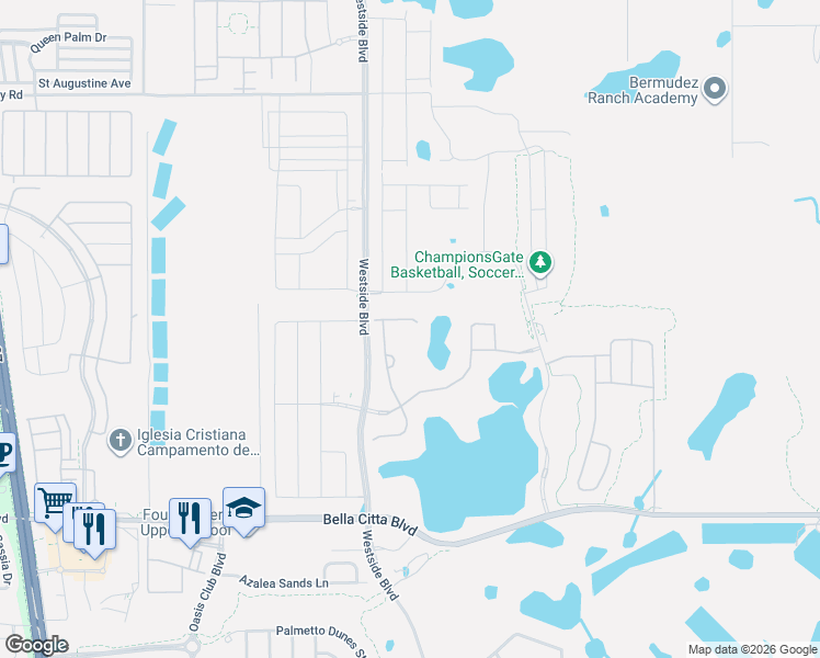 map of restaurants, bars, coffee shops, grocery stores, and more near 8962 FLUFFY LIE CT in Four Corners