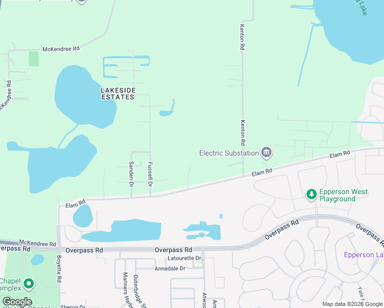 map of restaurants, bars, coffee shops, grocery stores, and more near 30641 Elam Road in Wesley Chapel