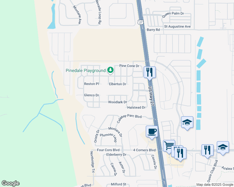 map of restaurants, bars, coffee shops, grocery stores, and more near 512 Windrush Drive in Davenport