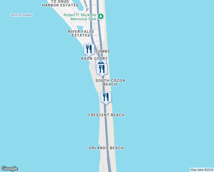 map of restaurants, bars, coffee shops, grocery stores, and more near in Brevard County