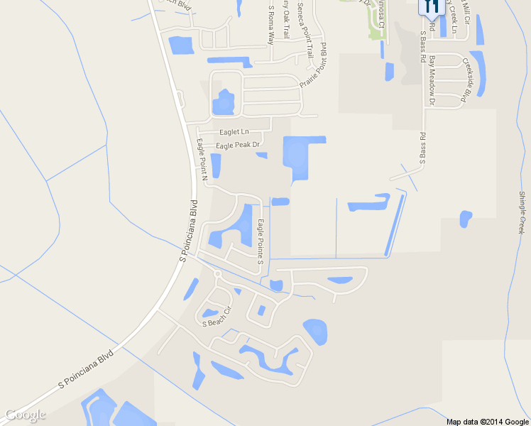 map of restaurants, bars, coffee shops, grocery stores, and more near 603 Eagle Pointe South in Kissimmee