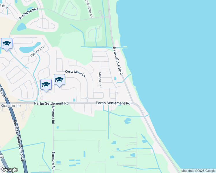 map of restaurants, bars, coffee shops, grocery stores, and more near 979 Marisa Lane in Kissimmee