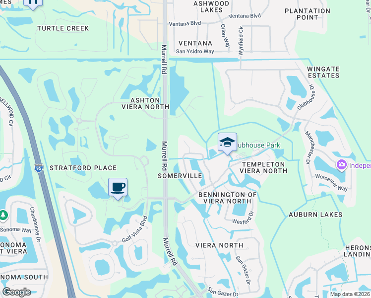 map of restaurants, bars, coffee shops, grocery stores, and more near 1804 Lankcashire Court in Rockledge