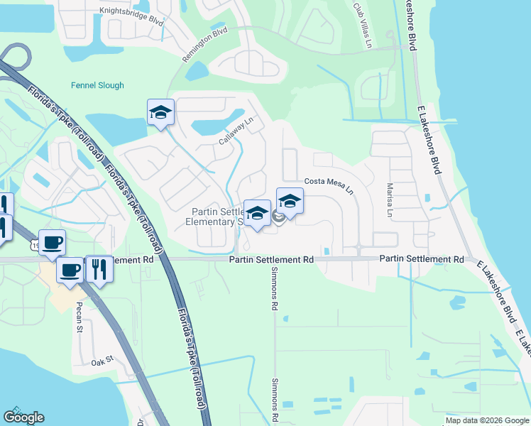 map of restaurants, bars, coffee shops, grocery stores, and more near 930 McInnis Court in Kissimmee