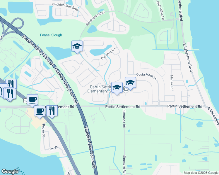 map of restaurants, bars, coffee shops, grocery stores, and more near 810 McInnis Court in Kissimmee