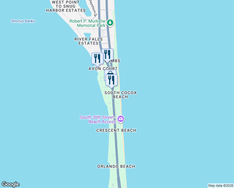 map of restaurants, bars, coffee shops, grocery stores, and more near in Brevard County