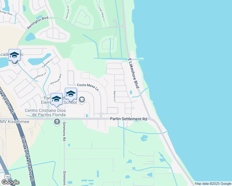 map of restaurants, bars, coffee shops, grocery stores, and more near 3000 Lady Mae Lane in Kissimmee