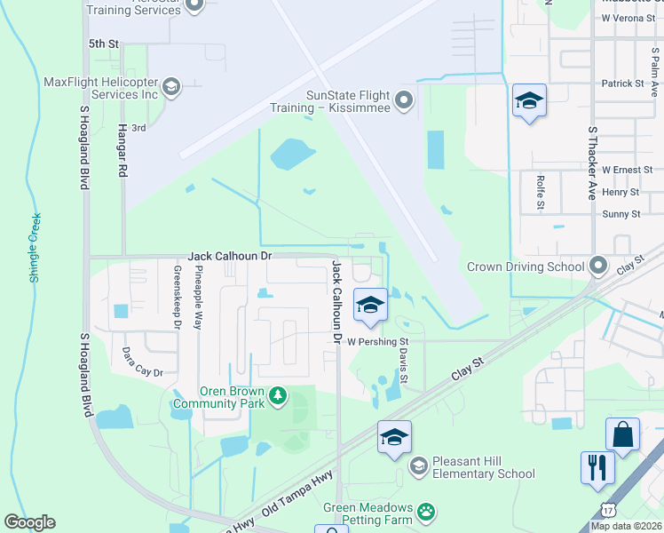 map of restaurants, bars, coffee shops, grocery stores, and more near 1025 South Hoagland Boulevard in Kissimmee