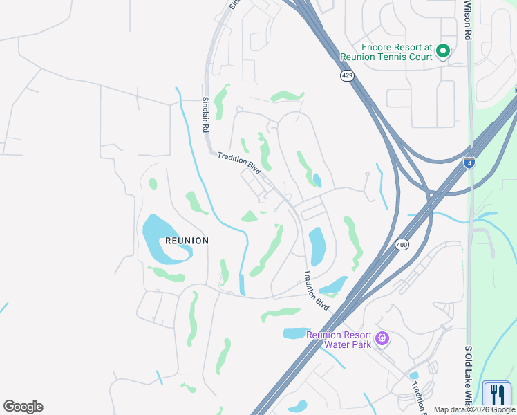 map of restaurants, bars, coffee shops, grocery stores, and more near 7880 Nicklaus Cluhouse Ln in Kissimmee