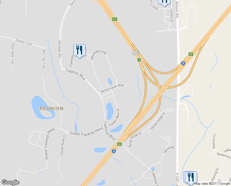 map of restaurants, bars, coffee shops, grocery stores, and more near 731 Golden Bear Drive in Four Corners