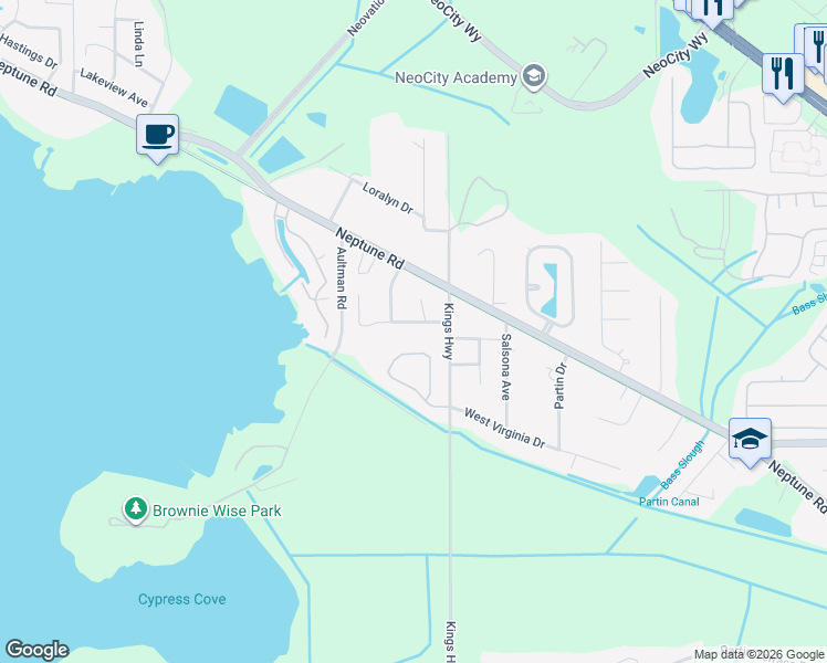map of restaurants, bars, coffee shops, grocery stores, and more near 1674 Starfish Street in Kissimmee