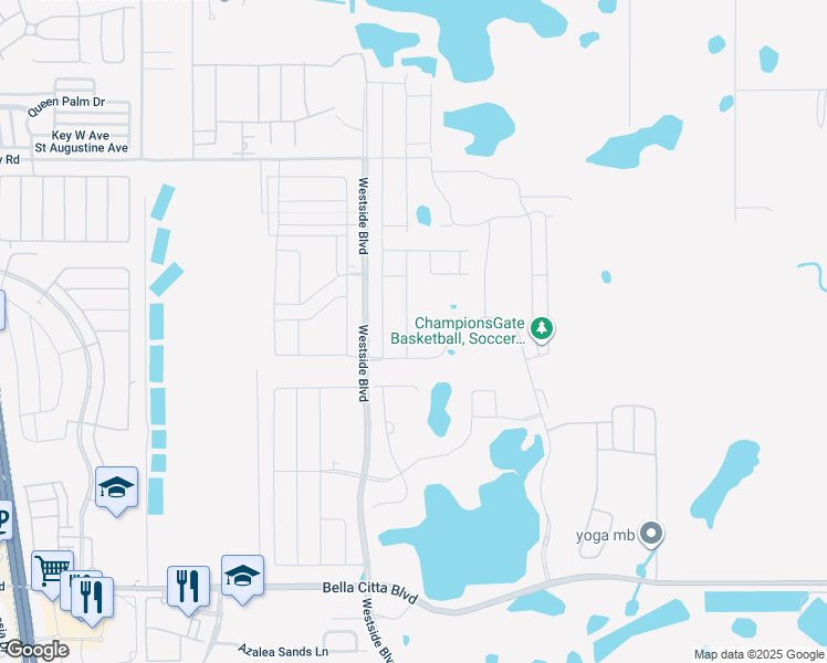 map of restaurants, bars, coffee shops, grocery stores, and more near 801 Drop Shot Drive in Davenport