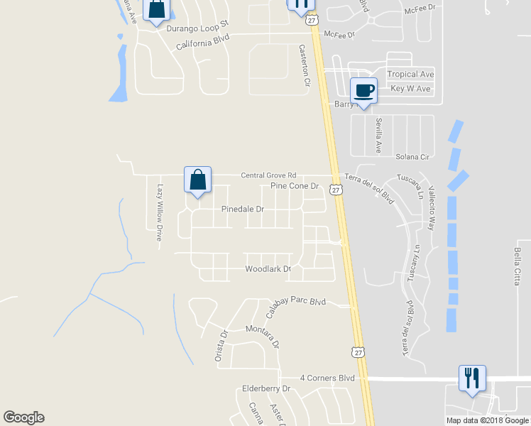map of restaurants, bars, coffee shops, grocery stores, and more near 210 Thorne Meadow Pass in Davenport