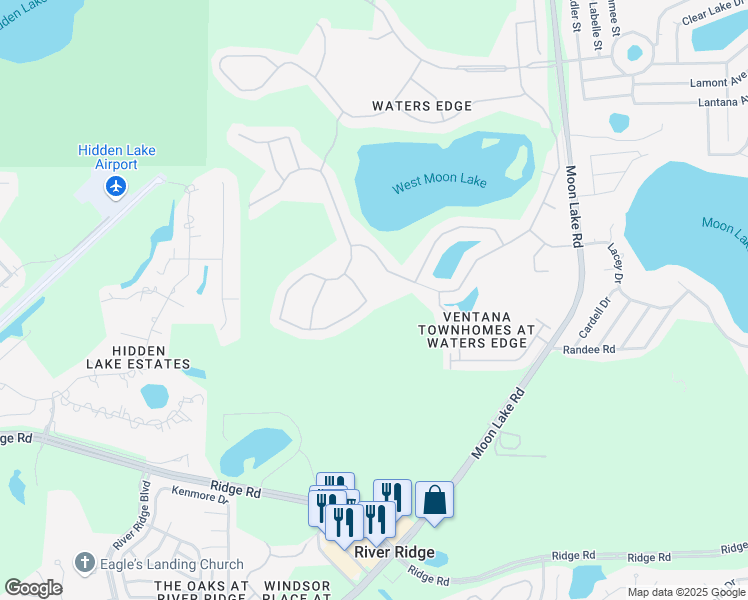 map of restaurants, bars, coffee shops, grocery stores, and more near 11412 Tayport Loop in New Port Richey