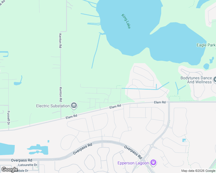 map of restaurants, bars, coffee shops, grocery stores, and more near 31530 Elam Road in Wesley Chapel