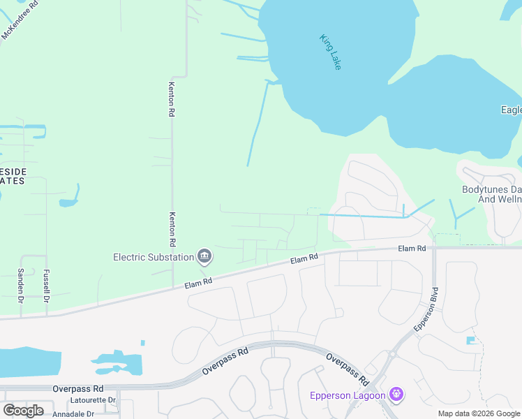 map of restaurants, bars, coffee shops, grocery stores, and more near 31526 Elam Road in Wesley Chapel