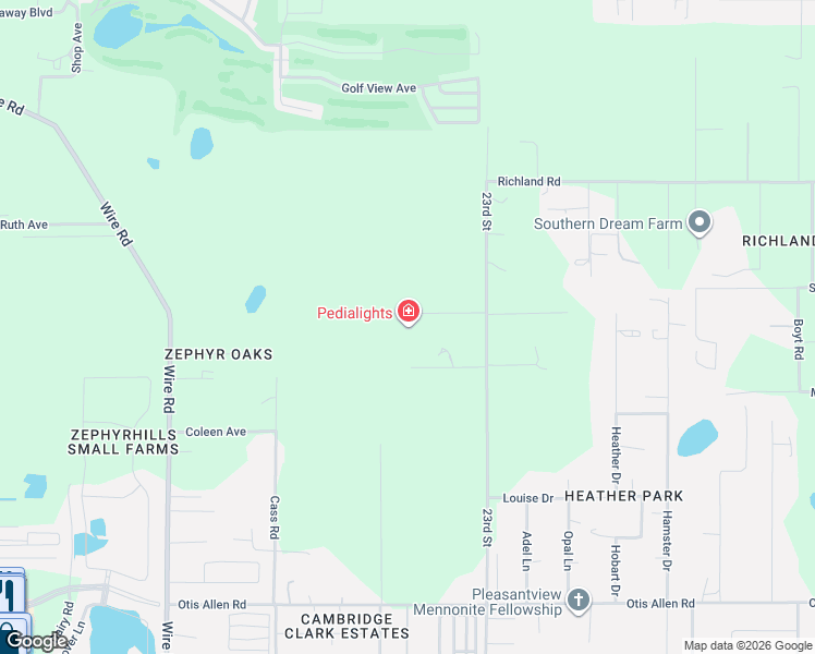 map of restaurants, bars, coffee shops, grocery stores, and more near 8711 23rd Street in Zephyrhills