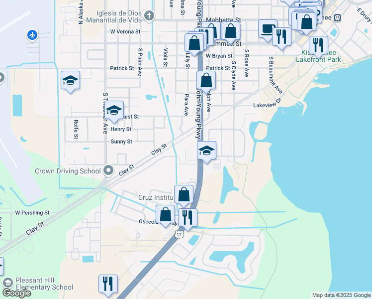 map of restaurants, bars, coffee shops, grocery stores, and more near 924 Determination Way in Kissimmee