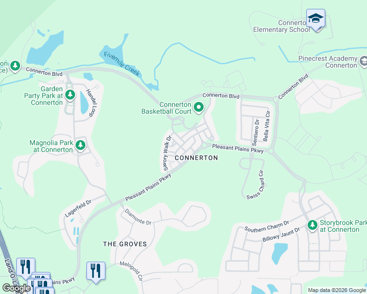 map of restaurants, bars, coffee shops, grocery stores, and more near 21100 Passive Porch Drive in Land O' Lakes