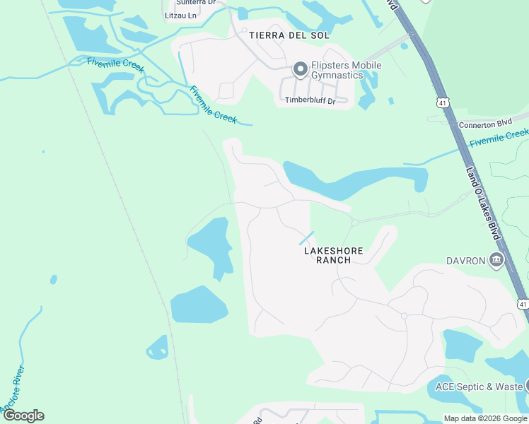 map of restaurants, bars, coffee shops, grocery stores, and more near 8660 Eagle Brook Drive in Land O' Lakes